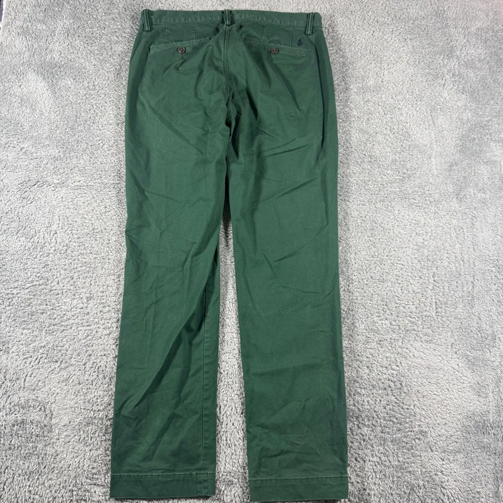 Polo Ralph Lauren Chino Pants Mens 32x32 Green Stretch Straight Fit Cotton Twill
